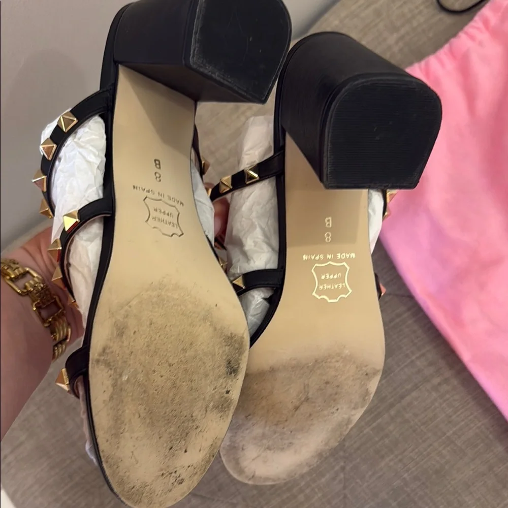Tuckernuck Black and Gold Studded Sandals